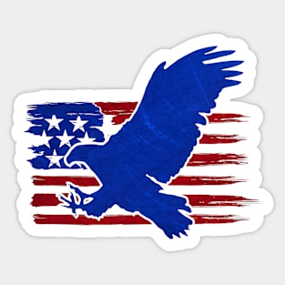 4th of July Independence Day USA Eagle American Flag Sticker